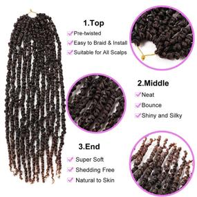 img 1 attached to 🌸 20 дюймовых предварительно завитых прядей Passion Twist Crochet волосы 8 пакетов - Завитые пружинки Pretwisted для чернокожих женщин - T30# - Косички-крючком для детей