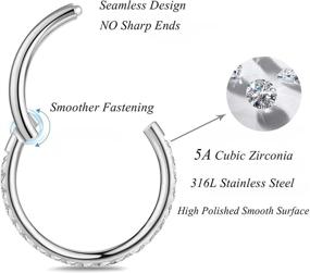 img 3 attached to MILACOLATO Surgical Pierecing Cartilage Piercing Women's Jewelry and Body Jewelry