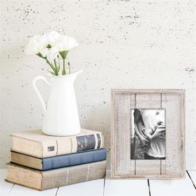 img 3 attached to 🖼️ Barnyard Designs White Rustic Distressed Picture Frame - 5" x 7" Wood Photo Frame