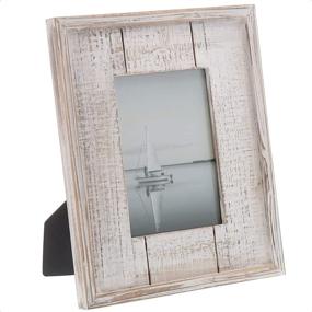 img 4 attached to 🖼️ Barnyard Designs White Rustic Distressed Picture Frame - 5" x 7" Wood Photo Frame