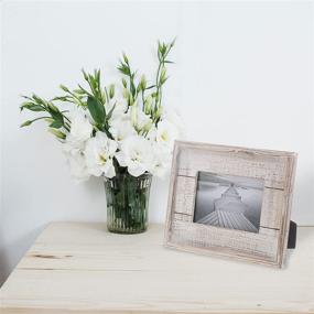 img 2 attached to 🖼️ Barnyard Designs White Rustic Distressed Picture Frame - 5" x 7" Wood Photo Frame