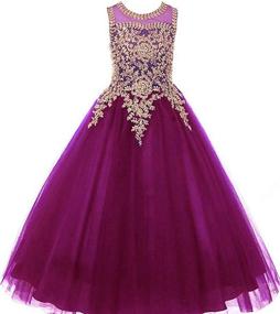 img 4 attached to 👗 Burgundy Little Pageant Dresses: Elegant Formal Attire for Girls' Clothing and Dresses