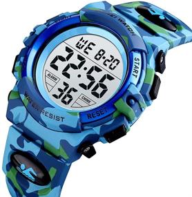 img 3 attached to 🕘 Jianxiang Kids Digital Watch: Sporty & Waterproof Chronograph LED Wristwatch for 5-15 Year Old Boys and Girls