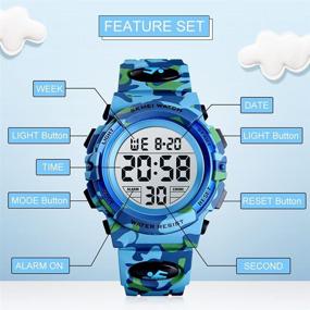 img 1 attached to 🕘 Jianxiang Kids Digital Watch: Sporty & Waterproof Chronograph LED Wristwatch for 5-15 Year Old Boys and Girls