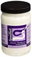 🎨 speedball gloss medium: premium quality clear 32-ounce jar for artists logo