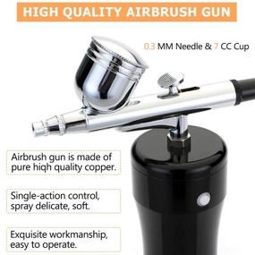 img 2 attached to 💄 Snefe Airbrush Kit: Rechargeable Mini Compressor Spray Gun for Makeup, Nails, Art & More