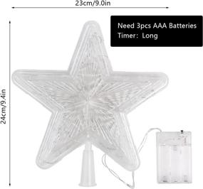 img 3 attached to DERAYEE Lighted Christmas Star Tree Topper with Lights - Xmas Tree Decoration Battery Operated 9 Inch