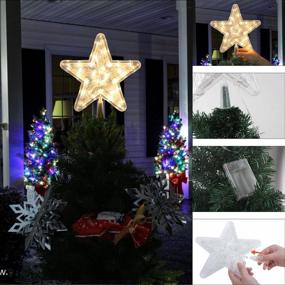 img 2 attached to DERAYEE Lighted Christmas Star Tree Topper with Lights - Xmas Tree Decoration Battery Operated 9 Inch
