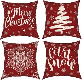 img 4 attached to Christmas Farmhouse Snowflakes Pillowcase Decorations