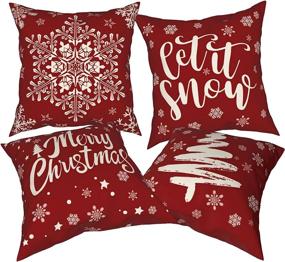 img 3 attached to Christmas Farmhouse Snowflakes Pillowcase Decorations