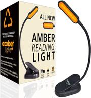 📚 2021 amber book light: advanced blue light blocking with 7 warm led's - usb-c rechargeable - complete reading light gift bundle for bookworms логотип