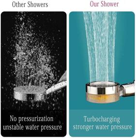 img 2 attached to 🚿 AJAYGEG High Pressure Shower Head With Handheld, Turbocharged Blue Shower Head with Filter and Stop Button for Low Water Pressure