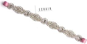 img 2 attached to 💎 Sparkling ECHAIN Diamond Crystal Beaded Wedding Women's Belt – A Radiant and Elegant Accessory