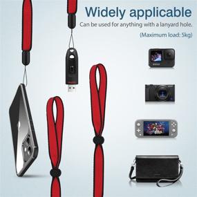 img 2 attached to 🔴 Hukado 5 пачка ремешка для руки - Регулируемая нейлоновая подвеска для чехла сотового телефона, камеры, ключа, GoPro, USB-флешки, перчаток для катания на лыжах, идентификационная бирка со своим именем (красный)