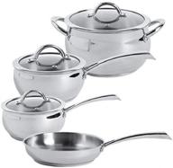 🍳 oster derrick 7-piece stainless steel cookware set: quality design with tempered glass lids logo