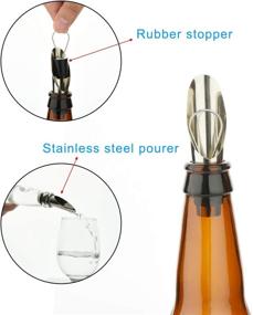 img 2 attached to CM Pack of 10 Wine Pourer and Stopper Set - Stainless Steel Pour Spout for Wine, Beverage, Beer, and More