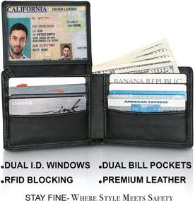 img 3 attached to 🔒 Ultimate Protection: Leather Bifold Wallet with Secure Blocking Windows