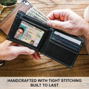 img 2 attached to 🔒 Ultimate Protection: Leather Bifold Wallet with Secure Blocking Windows