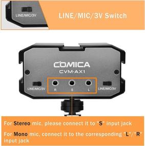 img 3 attached to Comica CVM-AX1 Audio Mixer Adapter Review: Dual Channel 3.5mm Port Camera Mixer Supporting Real-time Monitoring for Canon, Nikon, Sony, Panasonic DSLR Camera Camcorders