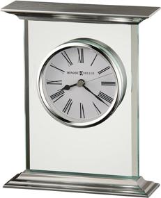 img 1 attached to ⏰ Stunning Howard Miller Clifton Table Clock 645-641 - Elegant Glass/Metal Carriage Design, Beveled Glass Panel, Brushed Aluminum Top, Quartz Movement