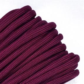 img 1 attached to 🔴 Commercial Grade 550lb Type III Nylon Paracord - 100 Feet in Burgundy: Mil-Spec Quality