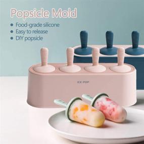 img 3 attached to 🍦 4-Piece Silicone Popsicle Mold Set – Easy Release Ice Cream Maker for Kids – Homemade Reusable DIY Pop Molds (Blue)