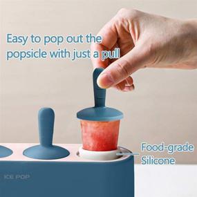 img 2 attached to 🍦 4-Piece Silicone Popsicle Mold Set – Easy Release Ice Cream Maker for Kids – Homemade Reusable DIY Pop Molds (Blue)