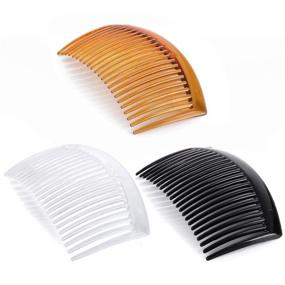 img 1 attached to 📿 Set of 6 Plastic French Twist Hair Combs with 23 Teeth - Fine Hair Clips for Women, Decorative Accessories