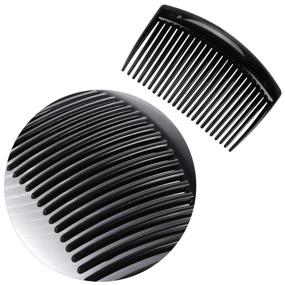 img 2 attached to 📿 Set of 6 Plastic French Twist Hair Combs with 23 Teeth - Fine Hair Clips for Women, Decorative Accessories