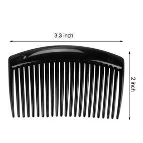 img 3 attached to 📿 Set of 6 Plastic French Twist Hair Combs with 23 Teeth - Fine Hair Clips for Women, Decorative Accessories