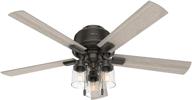 🔆 hunter hartland: ultra-stylish led ceiling fan with pull chain, 52" noble bronze finish логотип