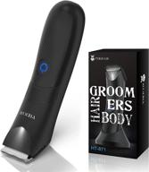 🪒 men's electric body trimmer and shaver for groin & ball with light – vikicon grooming device, waterproof wet/dry pubic hair trimmer with replaceable ceramic blade. lightweight male razor with usb type-c charging. logo