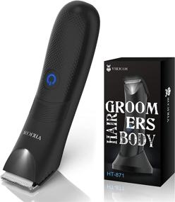 img 4 attached to 🪒 Men's Electric Body Trimmer and Shaver for Groin & Ball with Light – VIKICON Grooming Device, Waterproof Wet/Dry Pubic Hair Trimmer with Replaceable Ceramic Blade. Lightweight Male Razor with USB Type-C Charging.