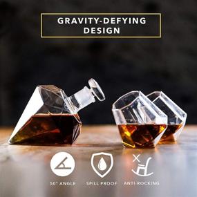 img 1 attached to Набор для виски Dragon Glassware Diamond: премиум посуда для вина, бурбона, ликера и виски | 2 бокала Diamond и подставка включены | Отличная идея подарка на Рождество | Емкость 25 унций.