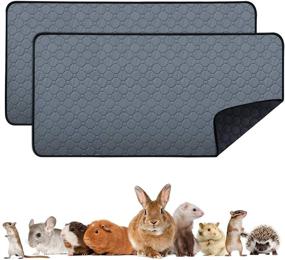 img 4 attached to 🐹 Washable and Anti Slip Guinea Pig Bedding with Britimes Guinea Pig Cage Liners - Absorbent Mat, Grey - Ideal Accessories for Small Animals