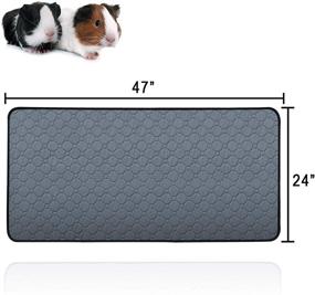 img 2 attached to 🐹 Washable and Anti Slip Guinea Pig Bedding with Britimes Guinea Pig Cage Liners - Absorbent Mat, Grey - Ideal Accessories for Small Animals
