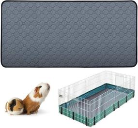 img 3 attached to 🐹 Washable and Anti Slip Guinea Pig Bedding with Britimes Guinea Pig Cage Liners - Absorbent Mat, Grey - Ideal Accessories for Small Animals