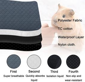 img 1 attached to 🐹 Washable and Anti Slip Guinea Pig Bedding with Britimes Guinea Pig Cage Liners - Absorbent Mat, Grey - Ideal Accessories for Small Animals
