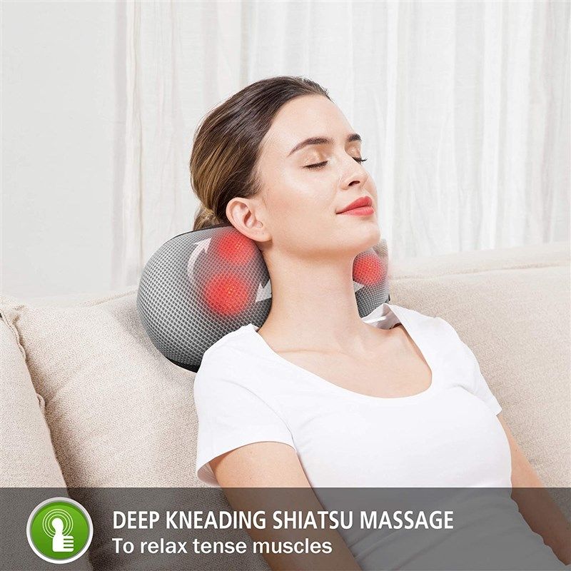  VIKTOR JURGEN Neck Massage Pillow Shiatsu Deep Kneading  Shoulder Back and Foot Massager with Heat-Relaxation Gifts for  Women/Men/Dad/Mom : Health & Household