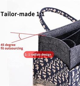 img 3 attached to 👜 Doxo Purse Organizer: Grey XL Size with Zipper Handbag Insert and Cover for Doir Book Tote Bag - Perfect Women's Handbag Organizer