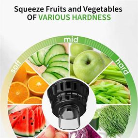 img 2 attached to YIOU Cold Press Slow Masticating Juicer Machines with 3 Modes Vegetable and Fruit Extractor, Easy to Clean BPA-free High Hardness Tritan Material, Black (SJ-Black)