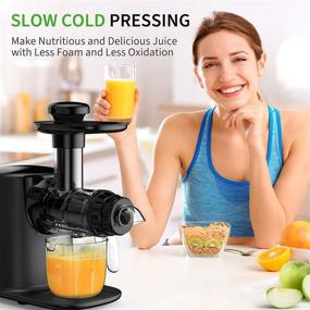 img 3 attached to YIOU Cold Press Slow Masticating Juicer Machines with 3 Modes Vegetable and Fruit Extractor, Easy to Clean BPA-free High Hardness Tritan Material, Black (SJ-Black)