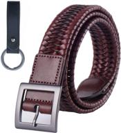 fashgudim elastic stretch braided leather men's accessories logo