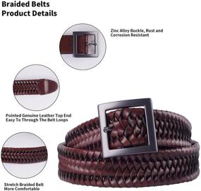 img 3 attached to FashGudim Elastic Stretch Braided Leather Men's Accessories