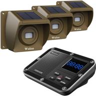 🌞 solar driveway alarm: wireless outdoor motion sensor & detector with 1800ft range, rechargeable battery, weatherproof design, and mute mode - 1&3 brown logo