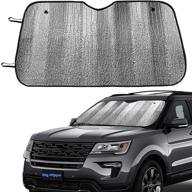 🌞 premium silver front car sunshade windshield - jumbo/standard size - keeps vehicle cool - uv ray protector - easy to use - 55.16"x 27.5 logo