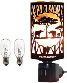 img 4 attached to Himalayan Pink Salt Lamp Basket: Night Light with Elephant Decoration - Set 🧂 of 2 Kimisky Lamps, Plug in Wall with 7W E12 Bulbs - Perfect Holiday Gift!