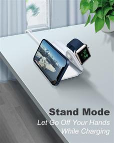 img 2 attached to 🔌 ROBOQi 15W Foldable Magnetic Wireless Charger: 3-in-1 Charging Station for iPhone 12/12 Mini/12 Pro/Max, iWatch, AirPods 2/Pro