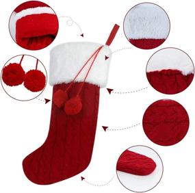 img 2 attached to OurWarm Christmas Stockings Decorations Burgundy