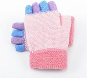 img 2 attached to 🧤 ShiyiUP Unisex Youth Flip Top Gloves - Warm & Stretchy Knit Gloves for Boys and Girls